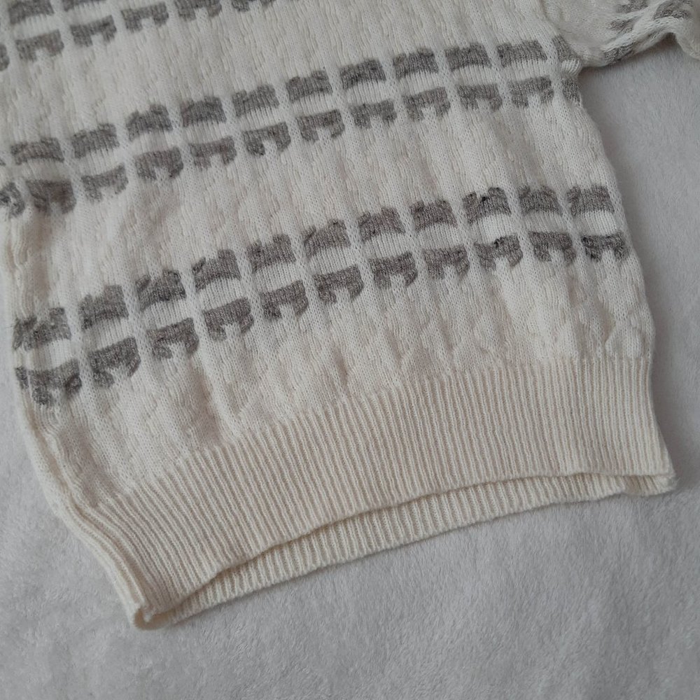 St Michael | Cream Pattern Mock-Neck Wool Sweater - Picture 6 of 6